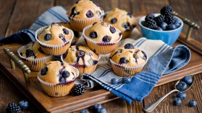 Muffins met bosbessen. Foto's - Yandex. foto's