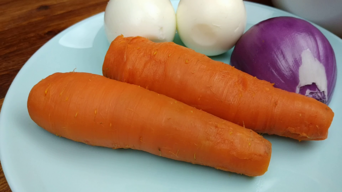 gekookte wortelen in 5 minuten