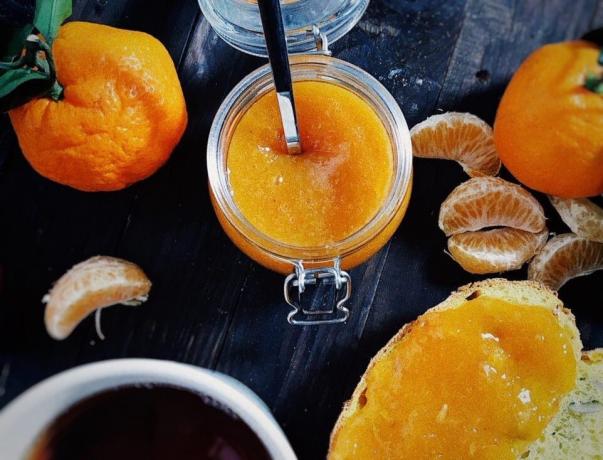 Tangerine jam, eenvoudig recept.