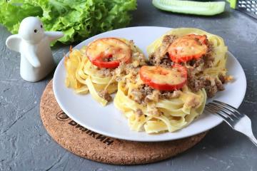 Gehakte pastagerechten in de oven