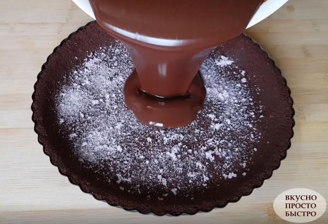 Proces van voorbereiding van chocolade dessert