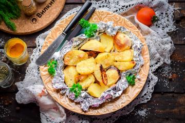 Aardappelen gebakken in folie in de oven