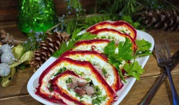Salade "Haring onder een bontjas" in pita