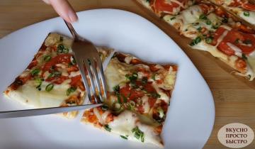 Hoe om heerlijke dunne pizza koken. Fast Pizza Lavash