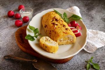 Aardappelrolletje met gehakt in de oven