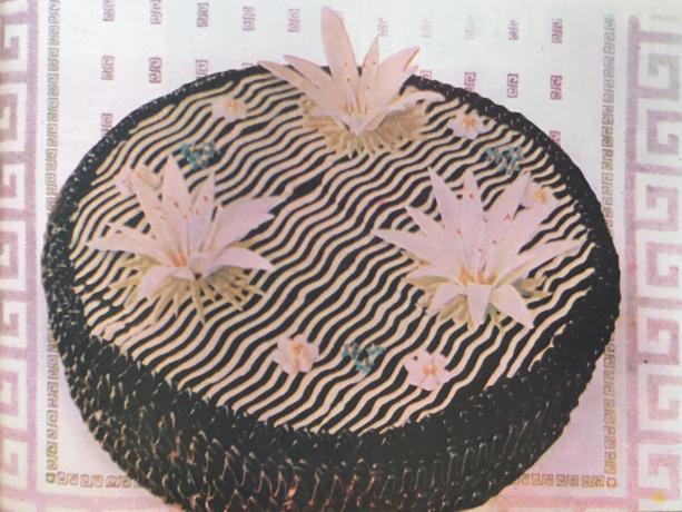 "Slavutich" cake. Foto uit het boek "De productie van broodjes en gebak," 1976