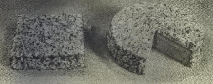 Gift van de Cake. Foto uit het boek "De productie van cakes en taarten," 1976 